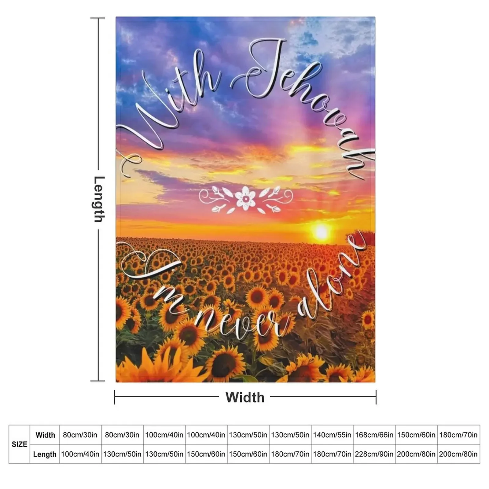 With Jehovah, I'm never alone Sunflowers Throw Blanket Cute Plaid valentine gift ideas Single Sofas for babies Blankets