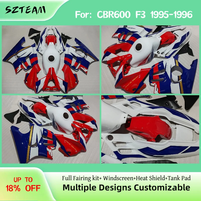 

Injection Fairing Kit for Honda CBR 600F3 1995 1996 Sportbike Custom Bodywork Motorcycle Fairings CBR600F3 95 96