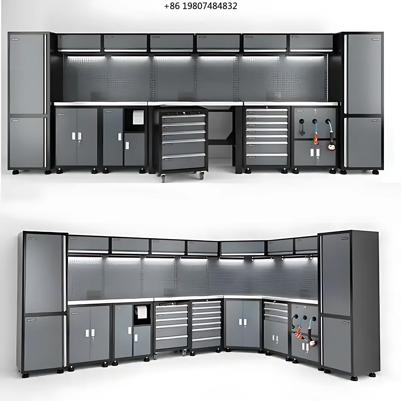 2025 New Design Tool Cabinet Box Roller Workshop Garage Workstation Modular Workbench Large Workbench Tool Cabinet