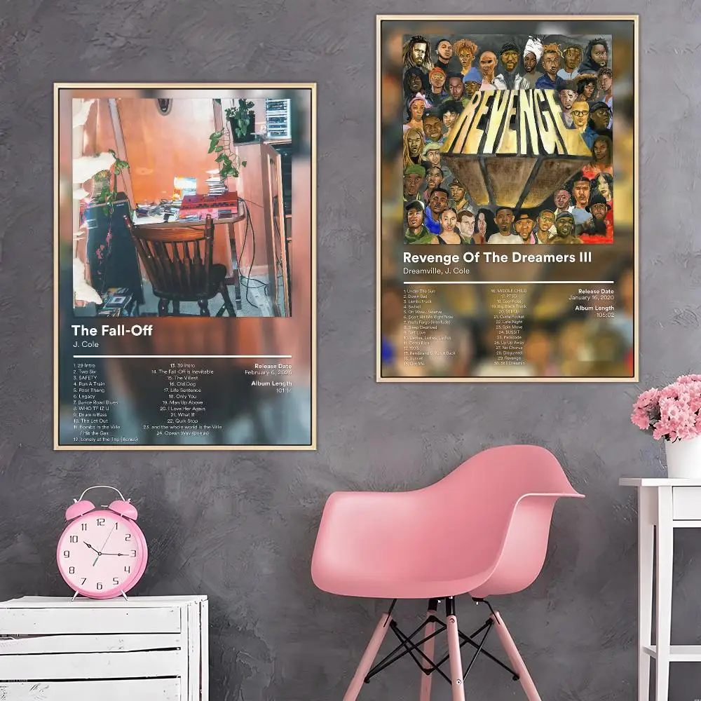 Rap Singer J. Cole Poster HD Sticky Wall Art Printing Waterproof Home Living Bed Room Bar Aesthetic Decor