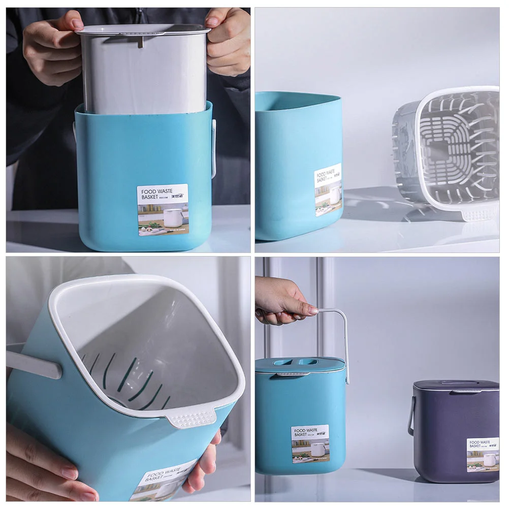 Garbage Bin Can Compost Small Trash with Lid Dustbin for Kitchen Wet Waste Containers Compact