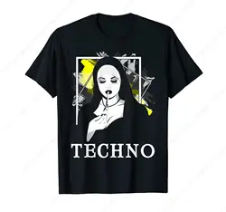 Smoking Techno Nun Religion Electronic Bass Music T-Shirt Vintage Retro Leisure Men Women Tee Daily Soft Unisex Clothing Cotton