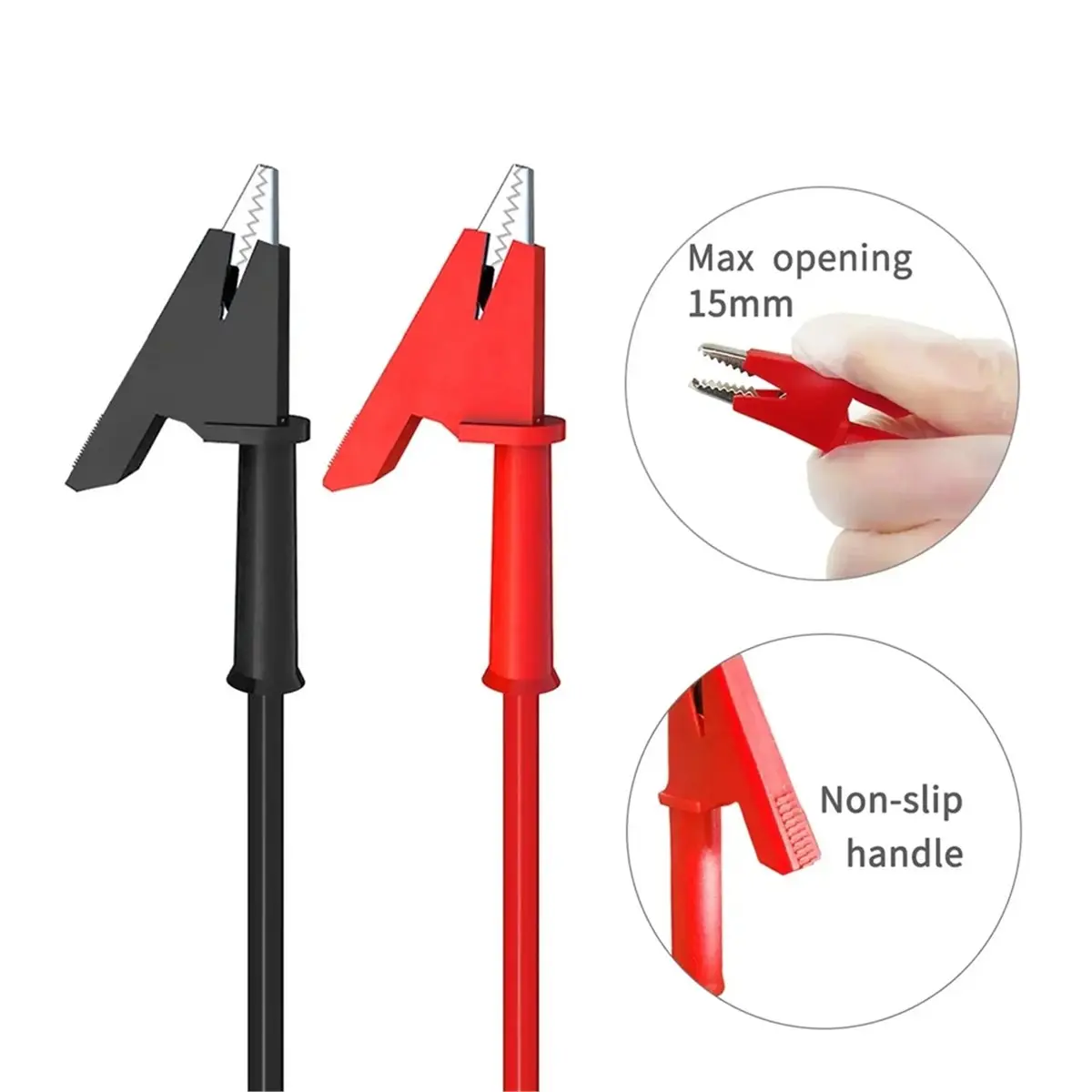 P1205 Safety BNC Male Plug to Dual Alligator Clips RG58 Coaxial Cable for Crocodile Clamp Oscilloscope Test Lead 120CM