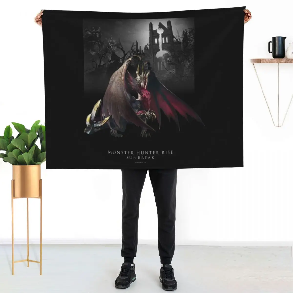 

MONSTER HUNTER RISE_SUNBREAK Malzeno Throw Blanket Modern Design Soft Blanket for Home Decor