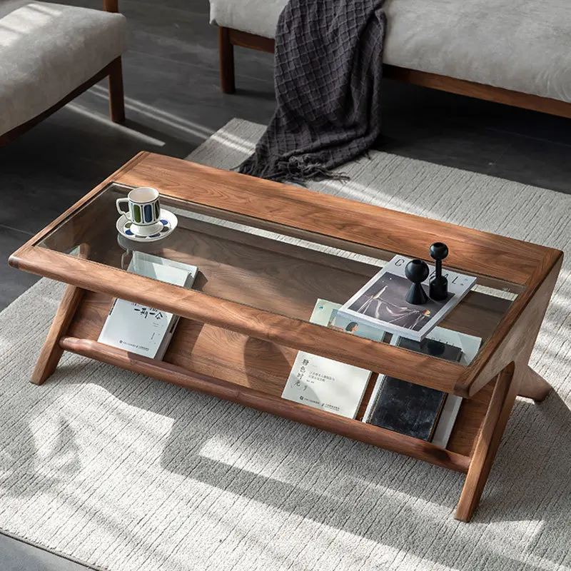 

Customizable Nordic all solid wood living room coffee table modern minimalist