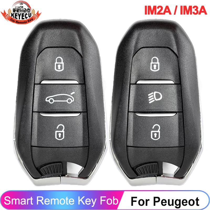 KEYECU IM2A / IM3A dla Peugeot 308 3008 508 5008 2010 - 2019 2020 klucz zdalny 4A CHIP 433.92MHz inteligentny bez przycisków Fob 98123974ZD