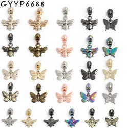 10/50/100PCS Single Double-sided Butterfly/Bee Shape 5# Nylon Zipper Head For Handbag Bags Pull Tab Zipper Buckles Accessories