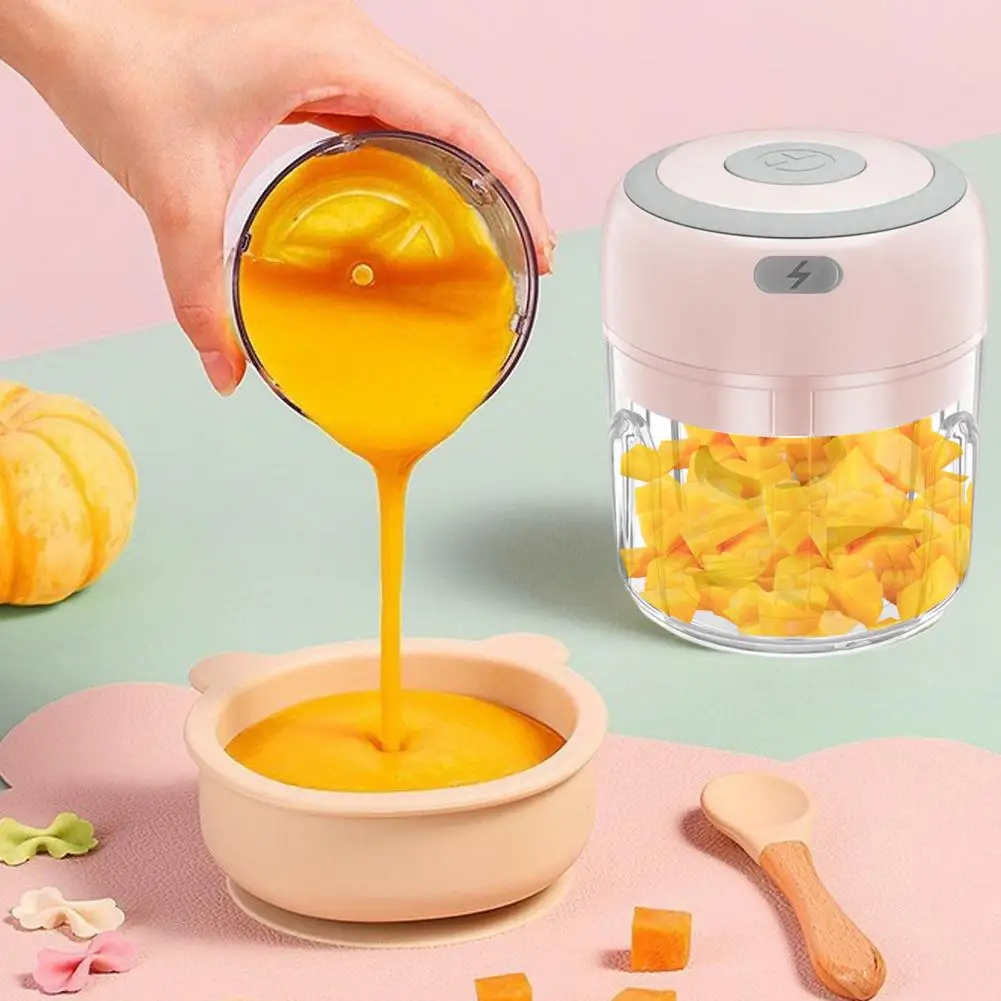 Multifunctional Electric Garlic Chopper 100/250mL Portable Vegetable Grinder Onion Mixer Mashing Machine for Kitchen