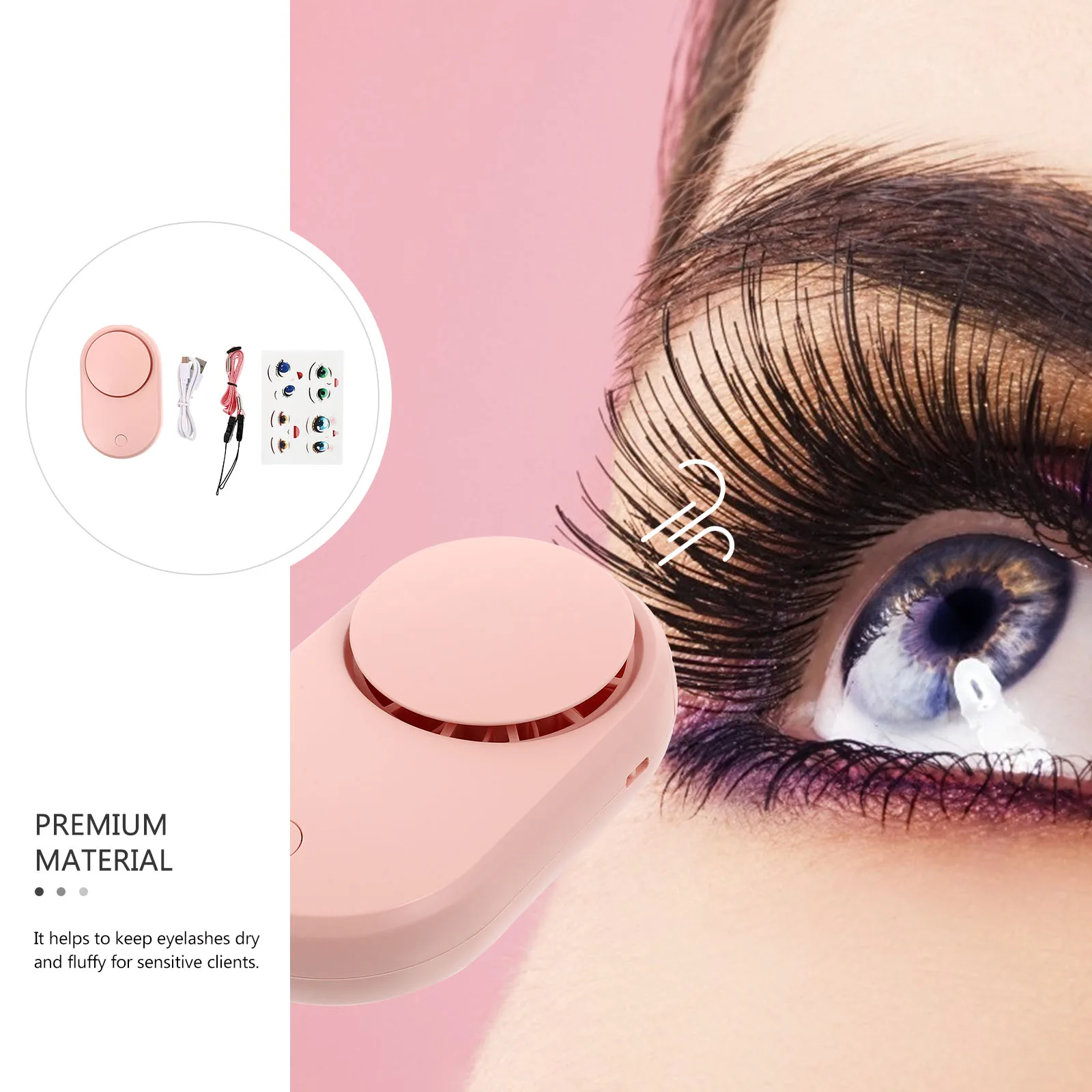 

Eyelash Extension Dryer Grafted Lash Tool Blower Fan Compact Travel Pink Aid False Lashes Dry Practical Long Use