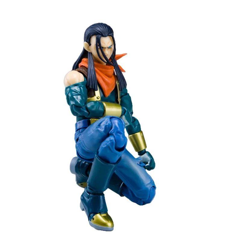 Auf Lager Original Original Bandai Anime Dragon Ball SUPER ANDROID 17 SHF Action Figure Sammeln Ornamente Modell Spielzeug Geschenke