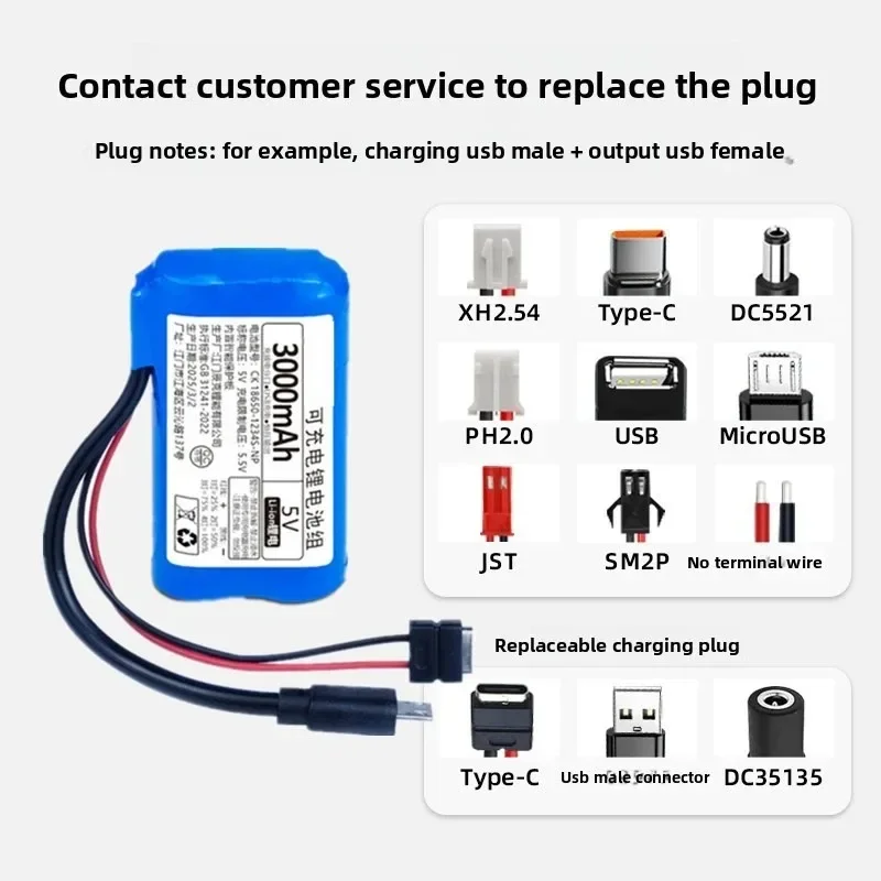 5V Lithium Battery Rechargeable Single Chip Microcomputer for Outdoor LED Lamp Bluetooth Speaker USB Fan Lithium Battery Pack