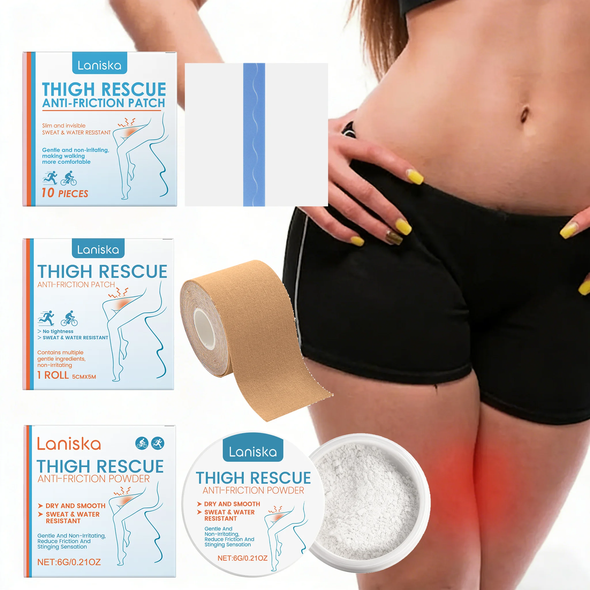 

Thigh Inner Anti Chafing Sticker Running Anti Friction Pad Breathable Chafe Prevention Body Powder For Heel Lower Arm Thigh Skin