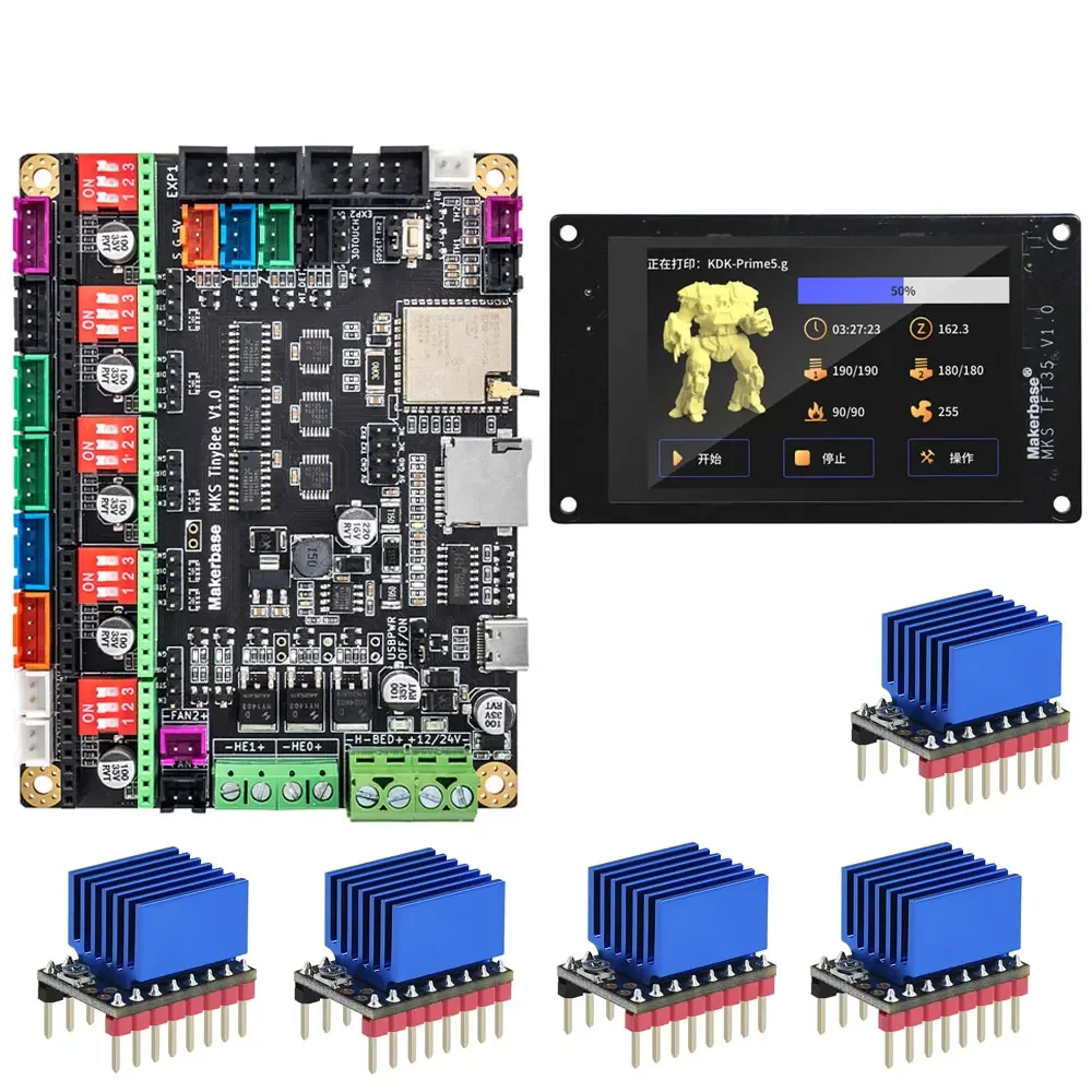 MKS TinyBee 3D Printer Control Board ESP32 MCU 3D Printer Parts 3D Touch TFT35 Screen Wifi Function WEB Control TMC2209 Driver