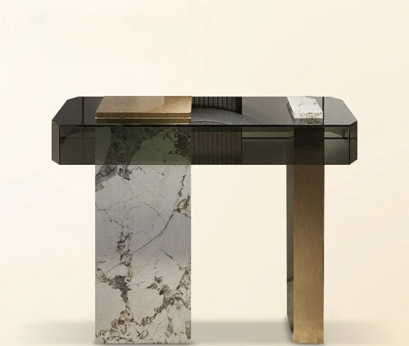 Postmodern light luxury marble entrance platform