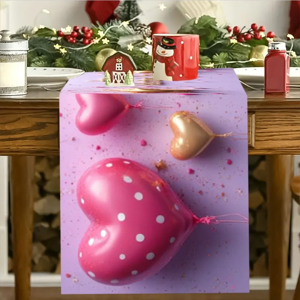 

Скатерть на стол ко Дню святого Валентина, украшенная воздушными шарами в форме сердца и звездами, подходит для ужинов, праздничных мероприятий, семейных встреч, детских мероприятий, тематических кафе, украшения дома, рождественских базаров, уютных чаепит