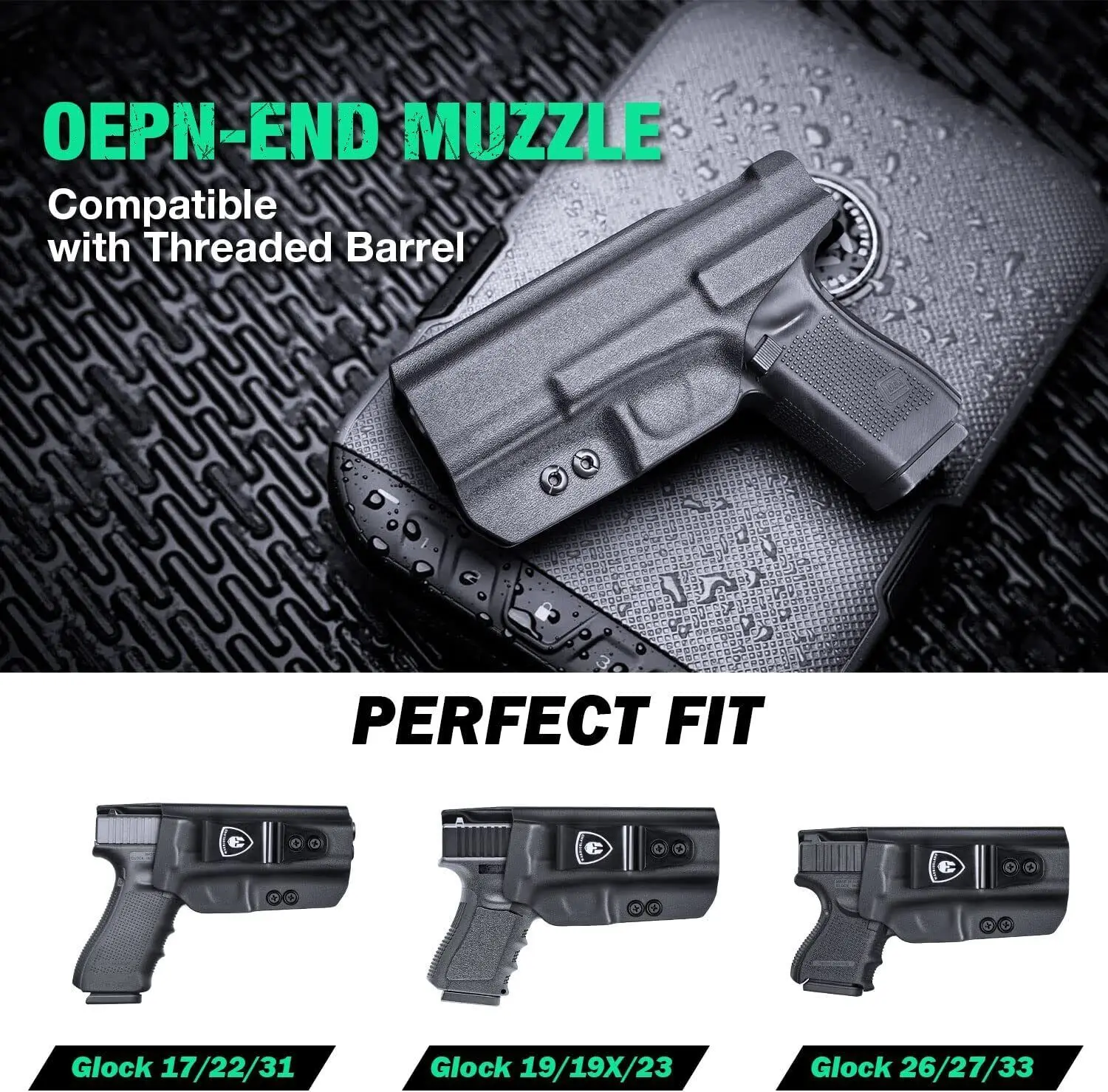 Imagem -04 - Warriorland Iwb Coldre Kydex Glock 17 19 19x 26 44 45gen 15 23 32 Gen 34