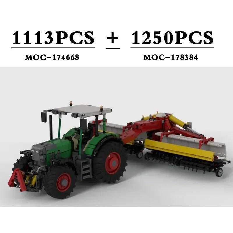 

MOC-174668+MOC-178384 600 Tractor Splicing Building Blocks Cross Conveyor Belt Children's Birthday Christmas Gift Ornaments