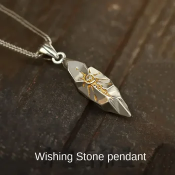 남녀공용 패션 소원 스톤 펜던트 목걸이, 레트로 힙합 스웨터 체인, 펑크 쥬얼리 액세서리, 휴일 선물 