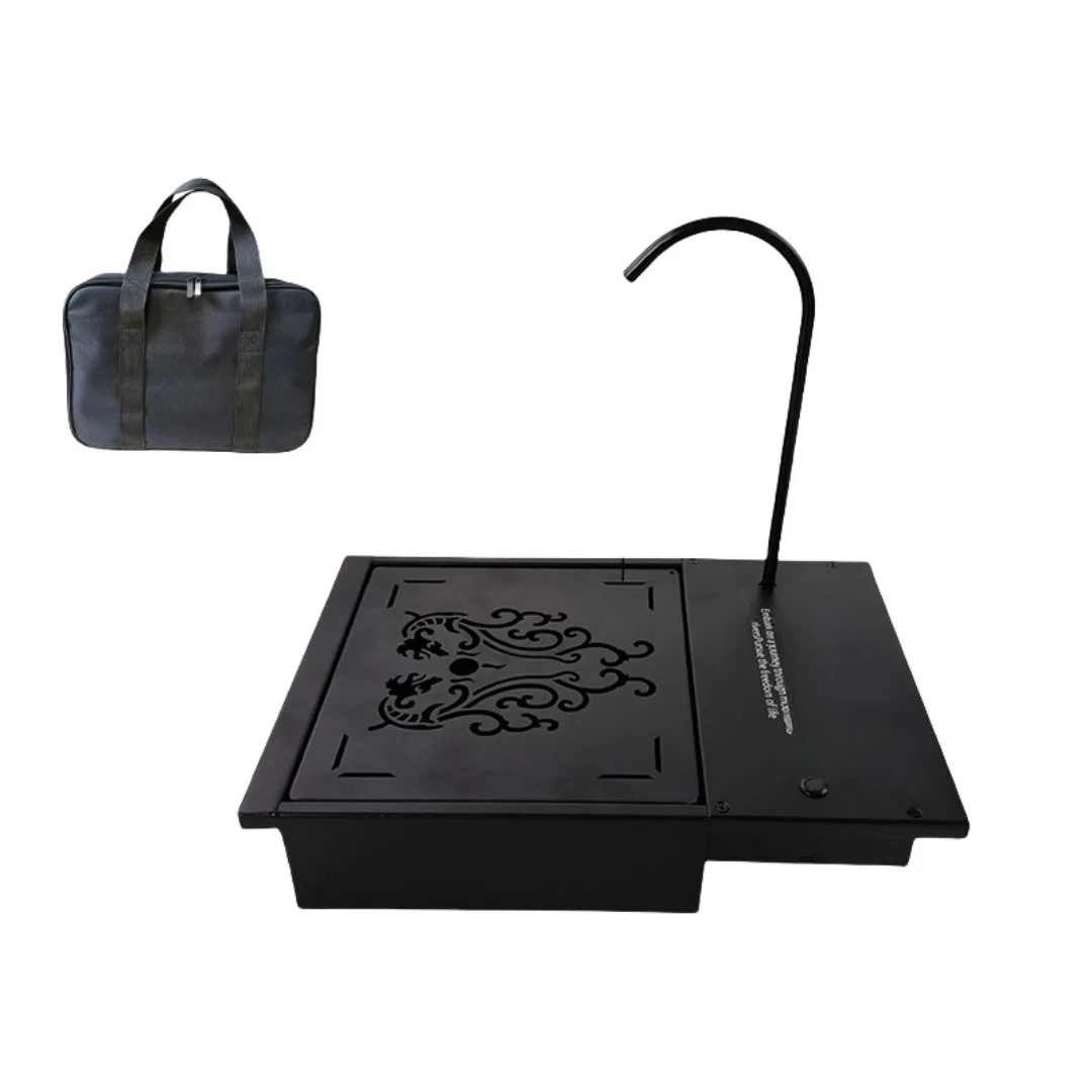 1 Unit IGT Multifunctional Tea Tray Stainless Steel Portable Tea Tray,  Sink Three-In-One Tryhomy IGT Table Sink Dispenser