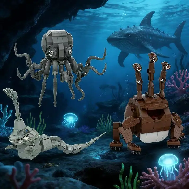 Nuevos Bloques de Construcción de Subnautica, Bloop El Gran Maja, Bloque del Monstruo Comedor de Peces, Bloque del Leviatán, Juguete de Construcción de Subnautica, Regalo