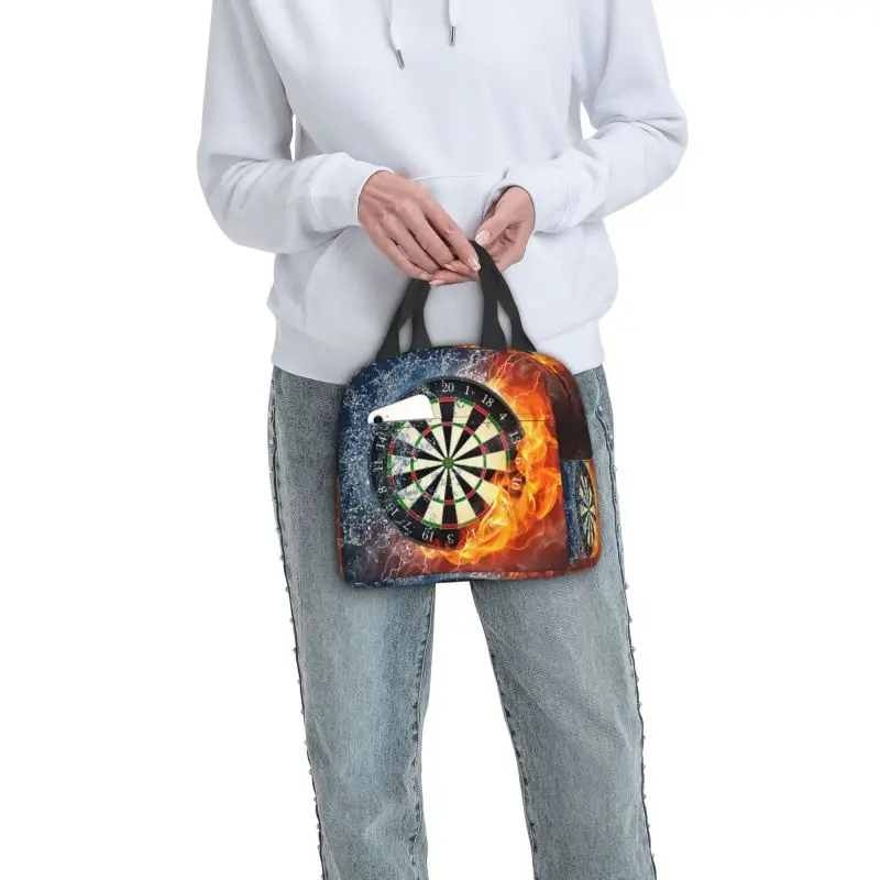 Darts Board Insulated Lunch Bags for Women Arrow Archery Target Darts Board Portable Cooler Thermal Food Lunch Box School