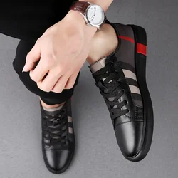 Men Sneakers Genuine Leather Mens Fashion Business Shoes Luxury Brand Men Casual Walking Trainers Male Designer Moccasins Summer