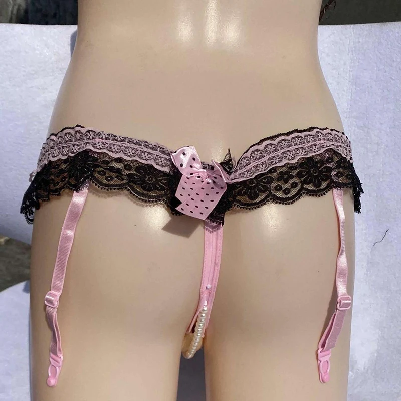 Pearl Sling Massage Underwears Tucking Gaff Crossdressing Panties Transgender Shemale Camel Toe Panty Garter Suspenders Thong