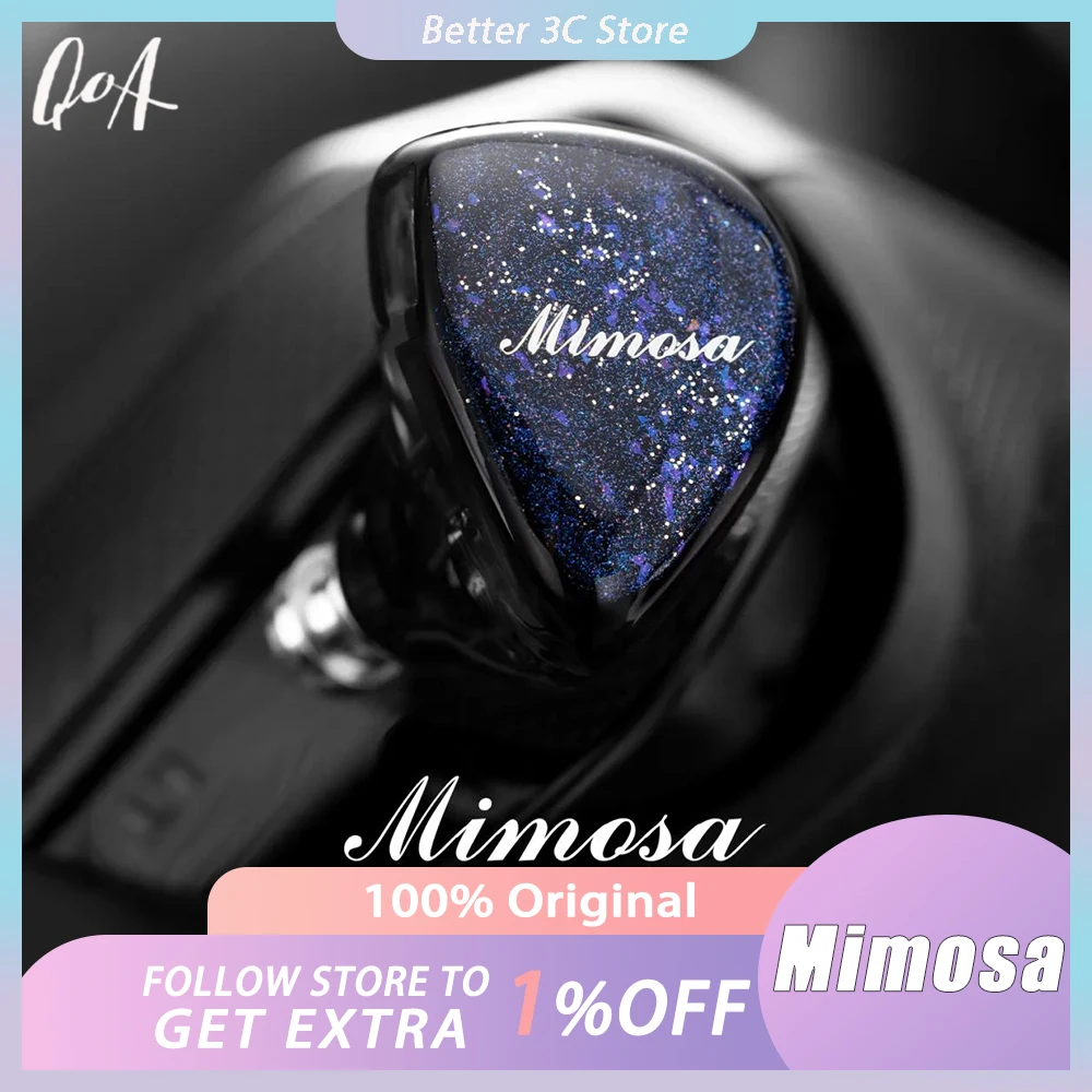 Kinera Celest QoA Mimosa Wired Earphone 10mm Dynamic In-ear Earbuds 3D Printed Resin Earphone Shell For Music Lover Custom Gift