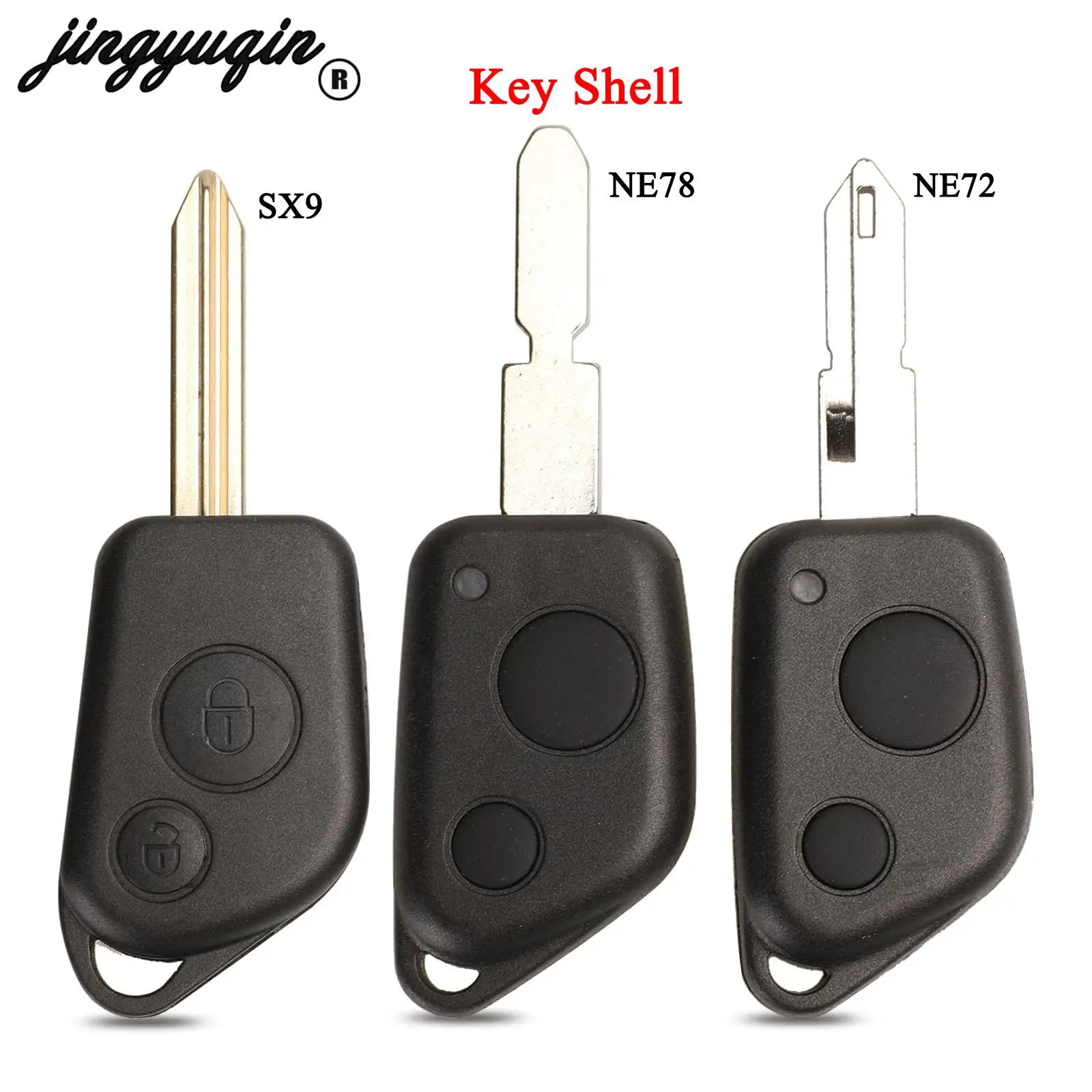 jingyuqin For Citroen Elysee Saxo Xsara Picasso Berlingo C2 C3 for Peugeot 106 206 306 205 405 Remote Car Key Case NE72 NE78 SX9