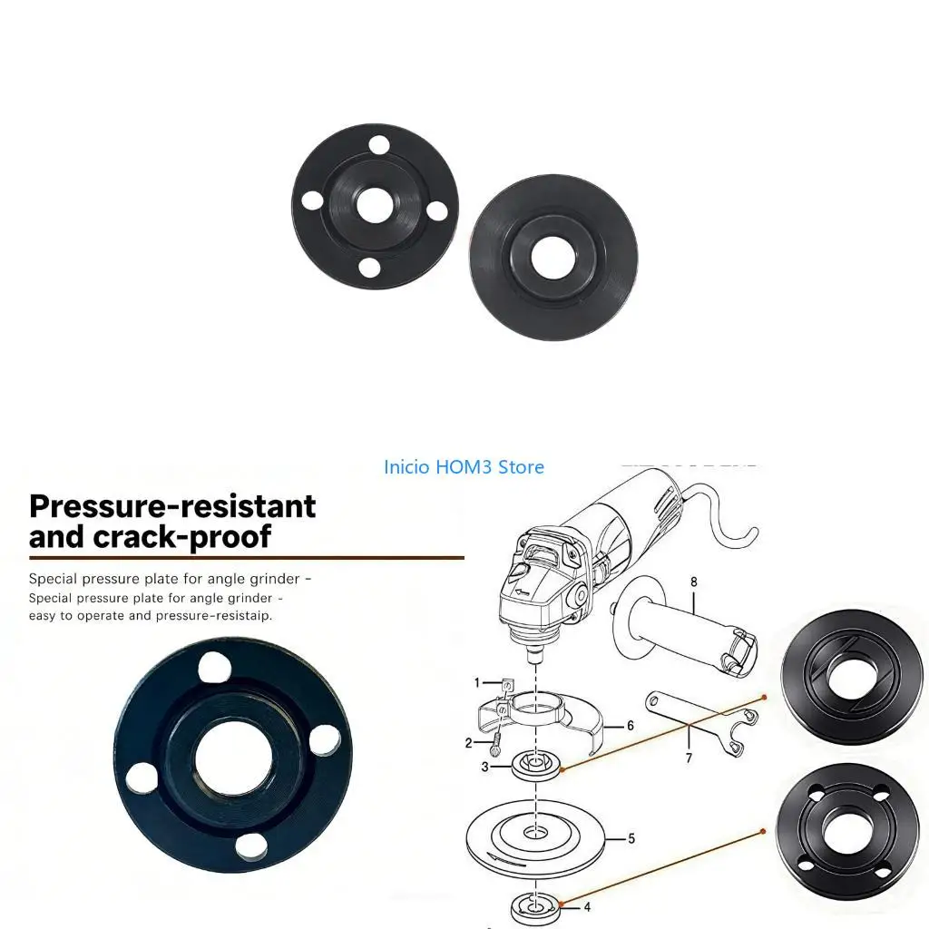A5YD Highly Strength Carbon Steel Backing Flange For Grinder Upgraded And Safety Lock Design 100 To 125mm Switching 2PCS