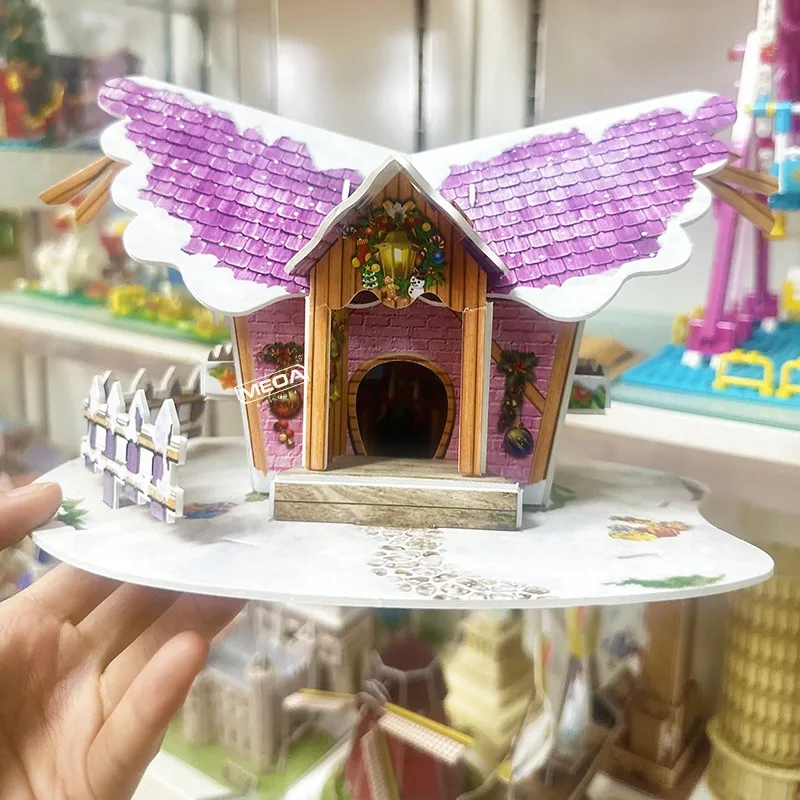 

3D DIY Christmas Angel House Building Puzzle Paper Model Construction DIY Xmas Jigsaw Puzzles Toys Creative Gift ﻿