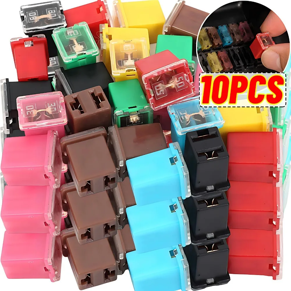 Mini Short Square Box Fuse 20A-80A 32V Slow Blow Copper Automotive Cartridge Fuses Auto Truck RV Overload Protect Hardware