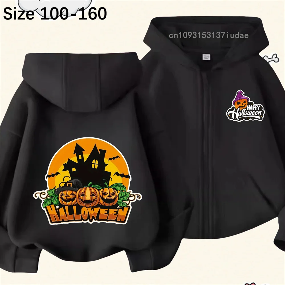 

Halloween Pumpkin Hoodie Children's Clothing Girl's Clothing Fashion Baby Boy's Clothing Fall Warm Sports Zipper Top Coat Top