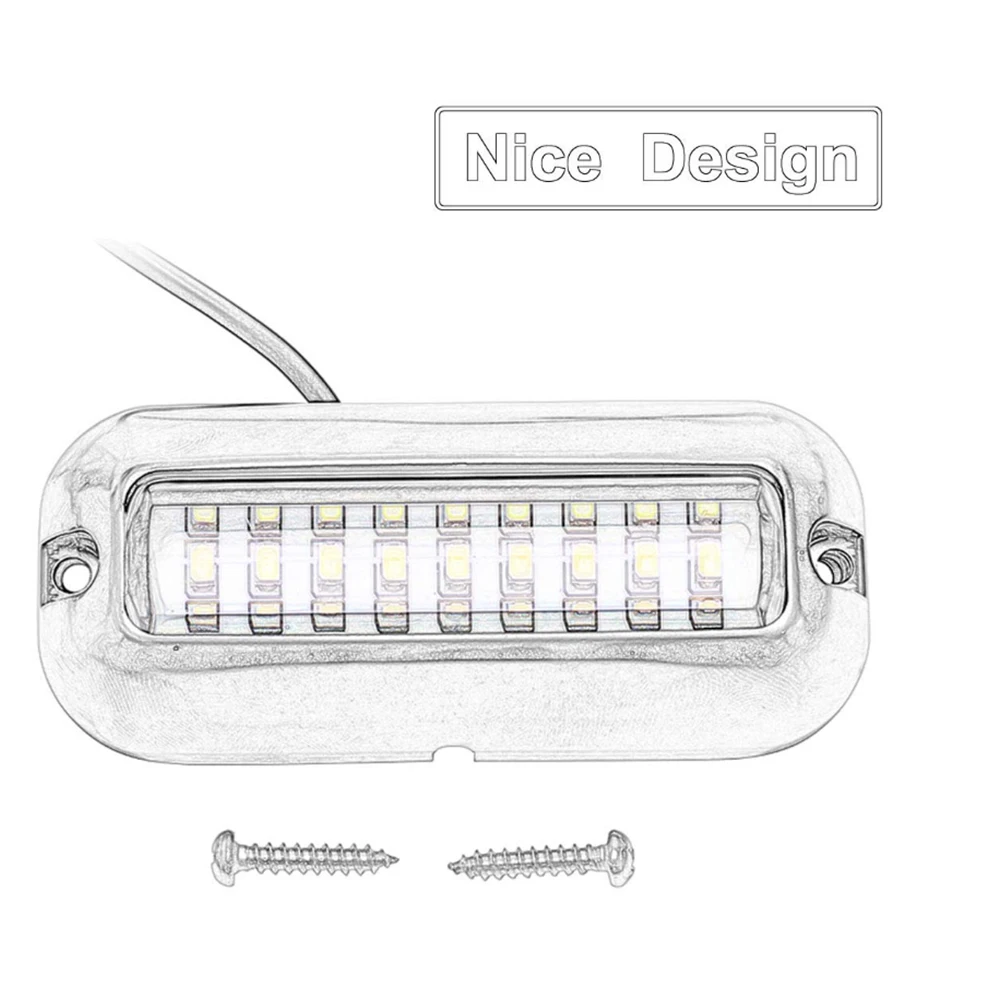 

Waterproof Marine Led Underwater Boat Lights Blue Illumination Shockproof Navigation Deck Light For Ship Accessories (Blue