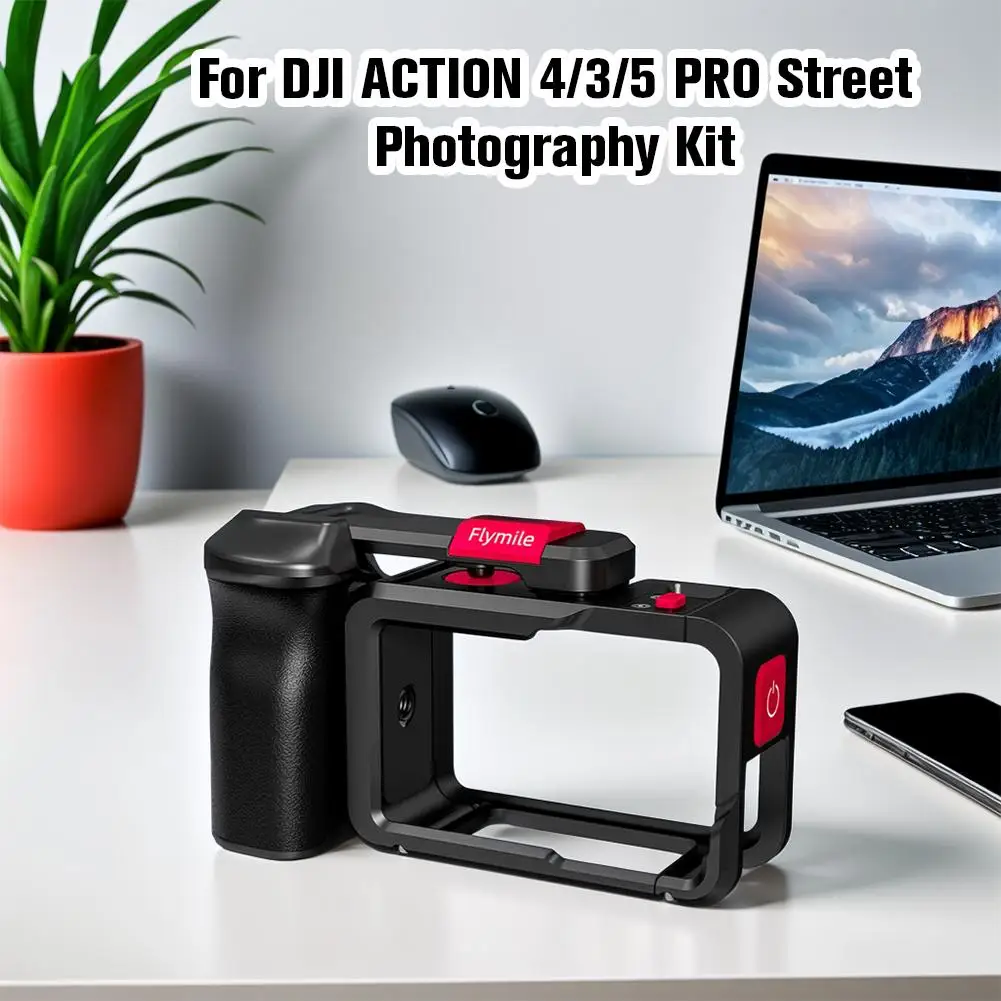 Handle Grip Street Photography Kit for dji OSMO Action 3/4/5 Pro Aluminum Alloy Rabbit Cage Sports Camera Expansion Accessories