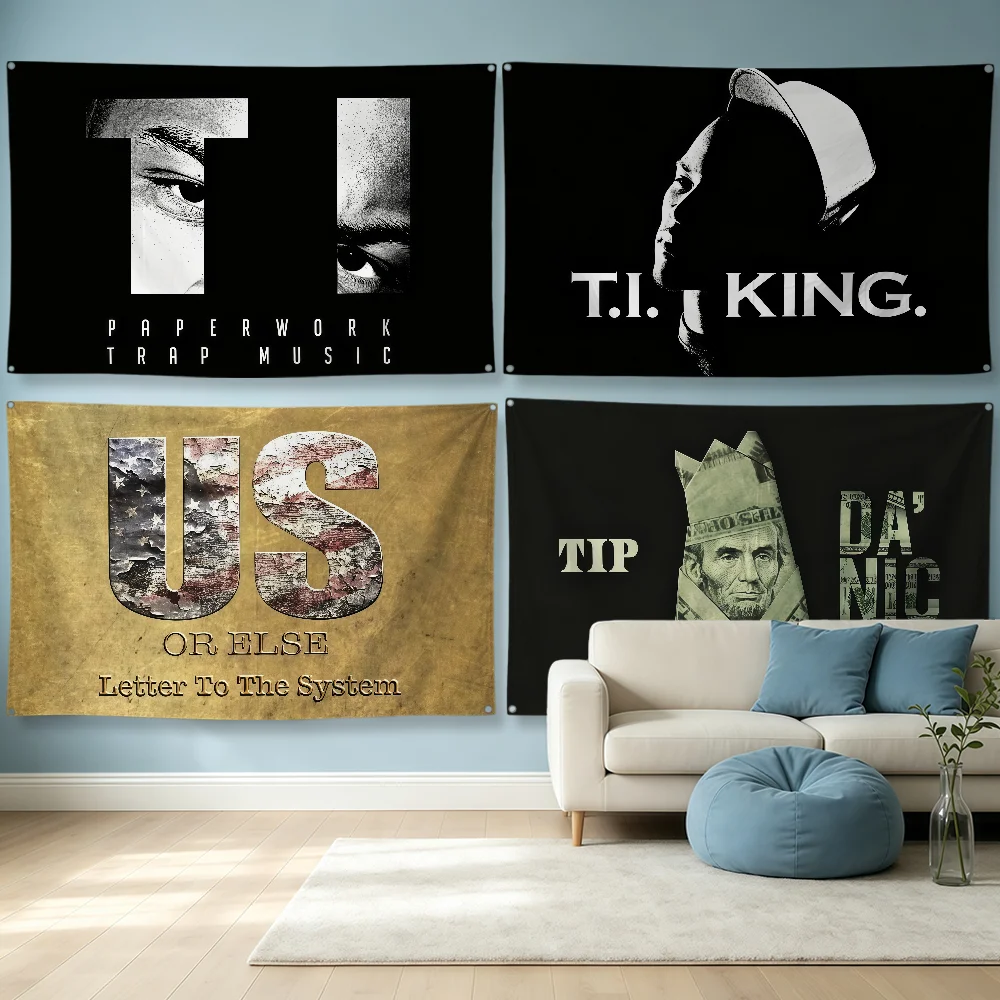Singer T-T.I Kill The King Flag Polyester Banner Flags For Party Club Outdoor Interior Wall Paper Decoration Banner