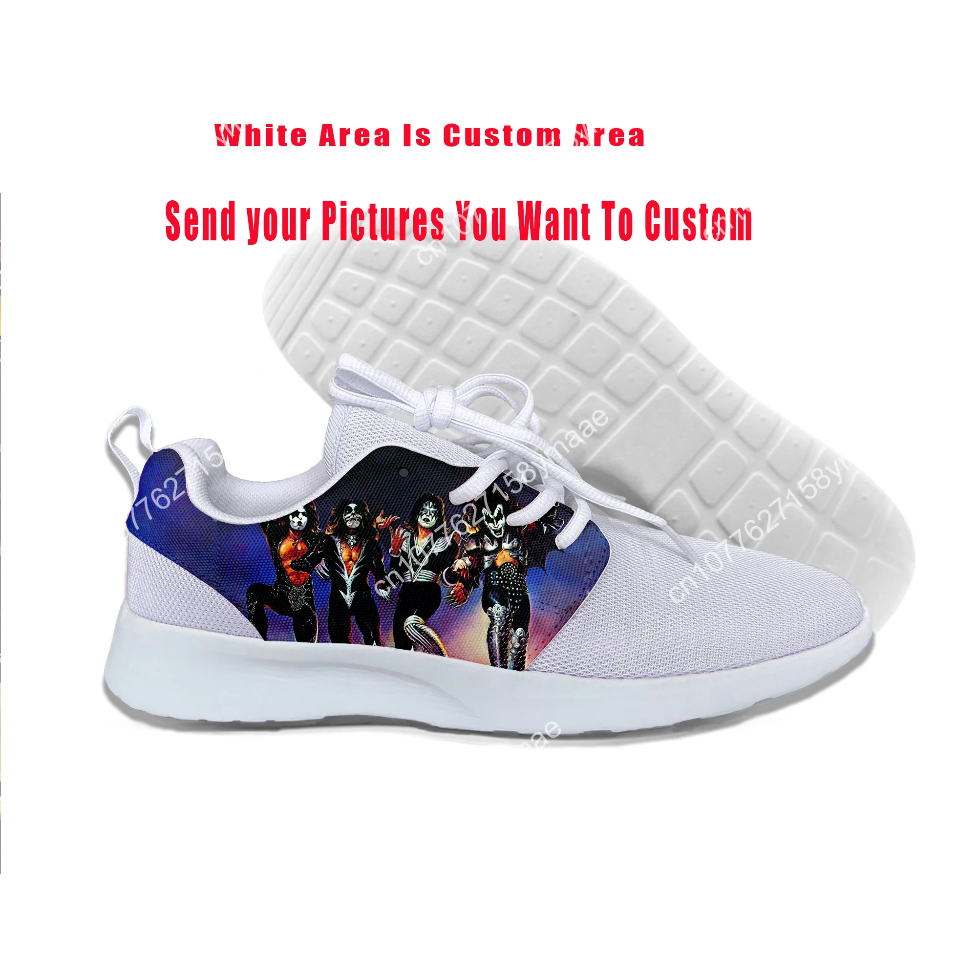 Hot New Summer Fashion Top Heavy Metal Rock Kiss Band Classic Board Shoes Men/WomenLightweight Sports Shoes Latest Sneakers