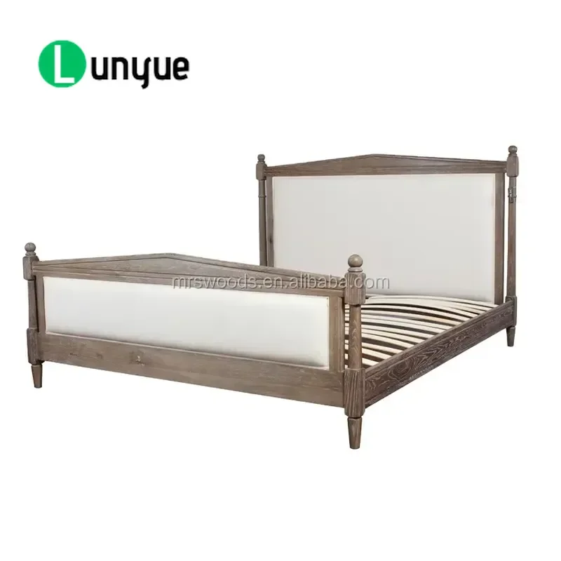Modern Upholstered Storage Bed Frame Solid Oak Wood King Size Double Bed Elegant Furniture for Bedroom Wholesale