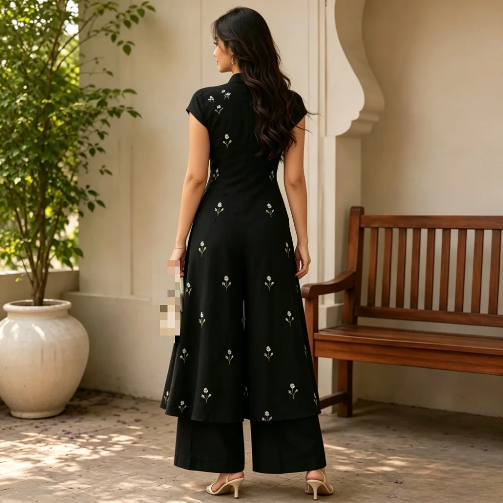 Customized Ethnic Black Floral - Women Formal Wear Ethnic recension och pris