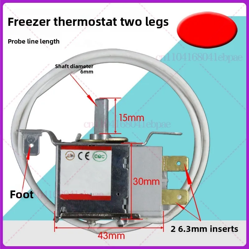 Kulkas WPF29R-103-022-EX Termostat, Dua Sisi dan Dua Pin, Kontrol Suhu Freezer 45Cm-3 Meter