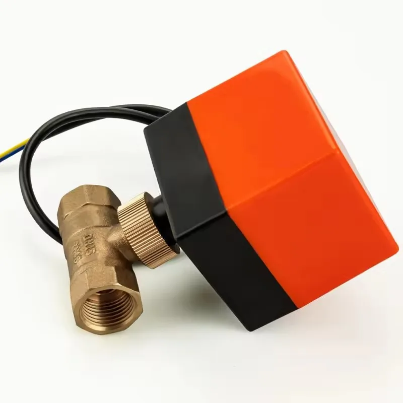 Two-way two-wire three-wire brass solar valve solenoid HVAC temperature control valve normally open and closed ball valve