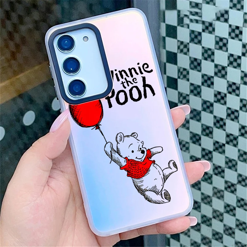 Disney Edward Pooh For Samsung Galaxy S24 S23 S22 S21 S20 FE Ultra Plus S10 Lite 5G Luxury laser phone case