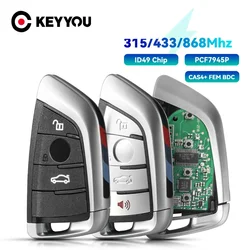 KEYYOU 315/433/868Mhz ID49 Promixity Keyless Go Car Remote Key For BMW 1 3 5  7 Series X1 X3 X5 X6 X7 CAS4 CAS4+ FEM F System