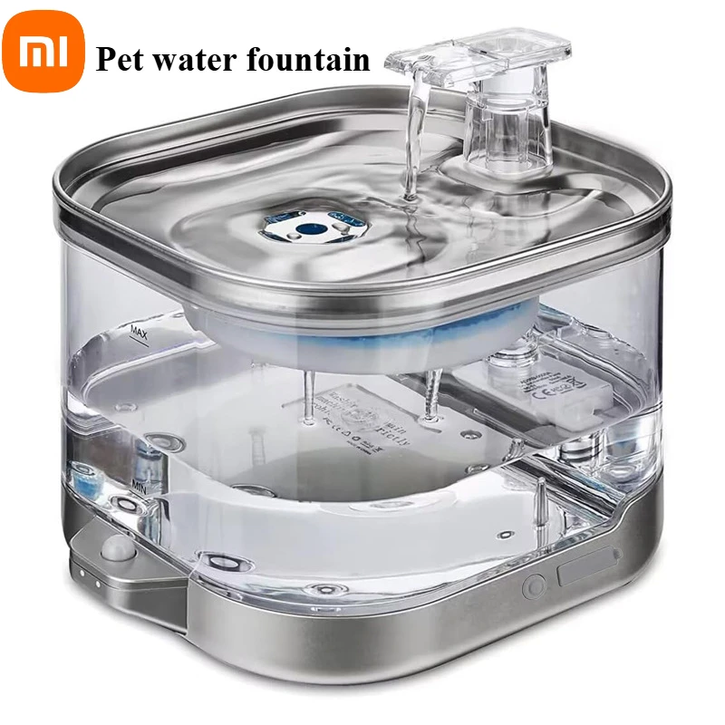

Xiaomi New Wireless Cat Fountain Rechargeable Water Dispenser Automatic Circulating Pet Waterer Stainless Steel Smart Feeding