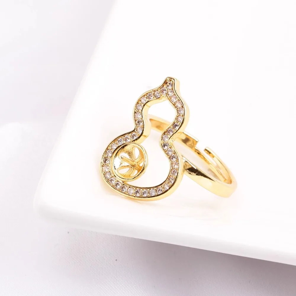 

5pcs Adjustable Gold Plated Pearl Ring Settings Findings & Accessories-for Jewelry Making Bulk Wholesale Craft Supplies 7-8mm