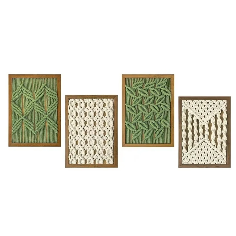 Dual-use Woven Tapestry Picture Frame Cotton Thread Hand Woven Woven Decor Painting Tabletop Display Picture Frame