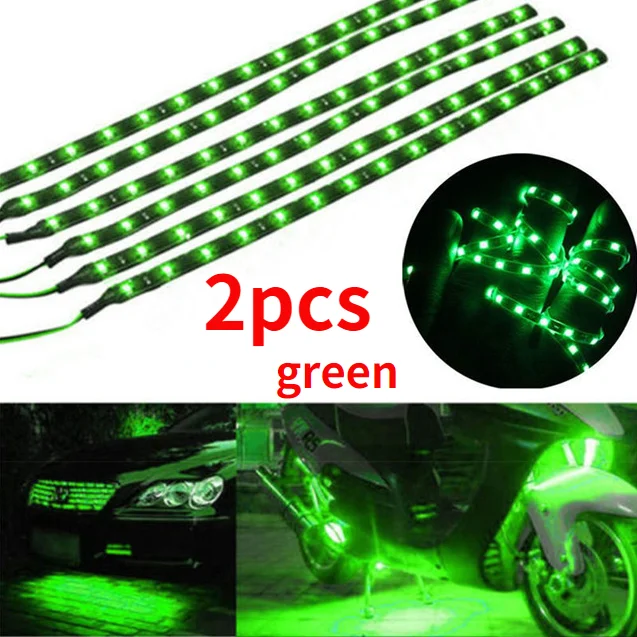 2pcs 30cm 15 LED self-adhesive flexible light with waterproof car decoration home multi-color lighting fixture