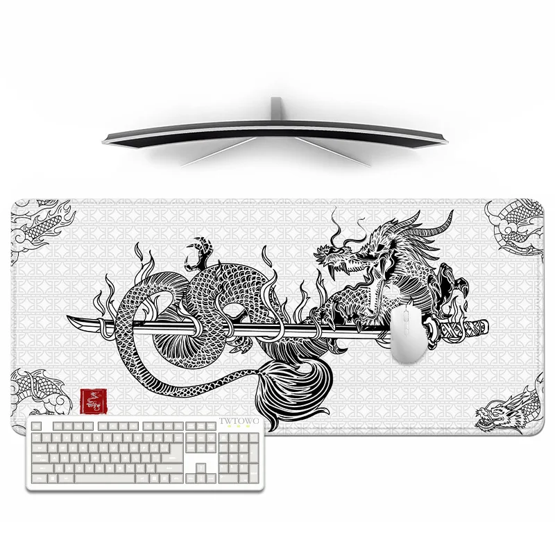 Mouse Pad Gamer Black And White Dragon XL New Computer Home Large Mousepad XXL Desk Mats Office Carpet PC Table Mat Mice Pad