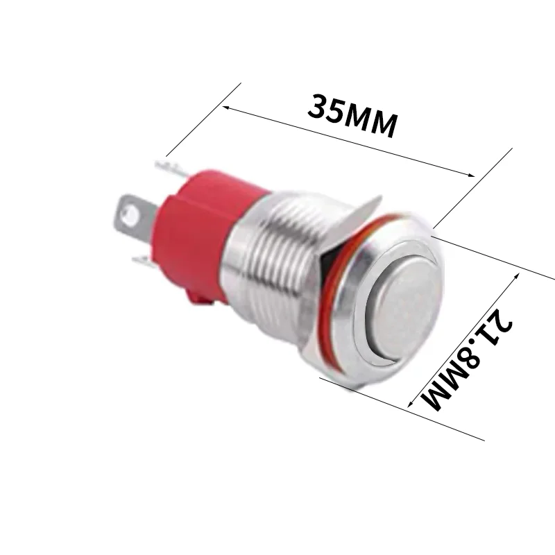 19mm（Convex）Economical type 10A IP67 Waterproof Metal Push Button Switch LED Light Power Switch 3-6V 12-24 V Red/Blue/GREEN