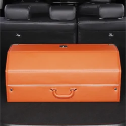 Nappa Leather Car Storage Box Foldable Trunk Organizer Auto Supplies Car Accessories Interior multi-function Trunk Storage Box